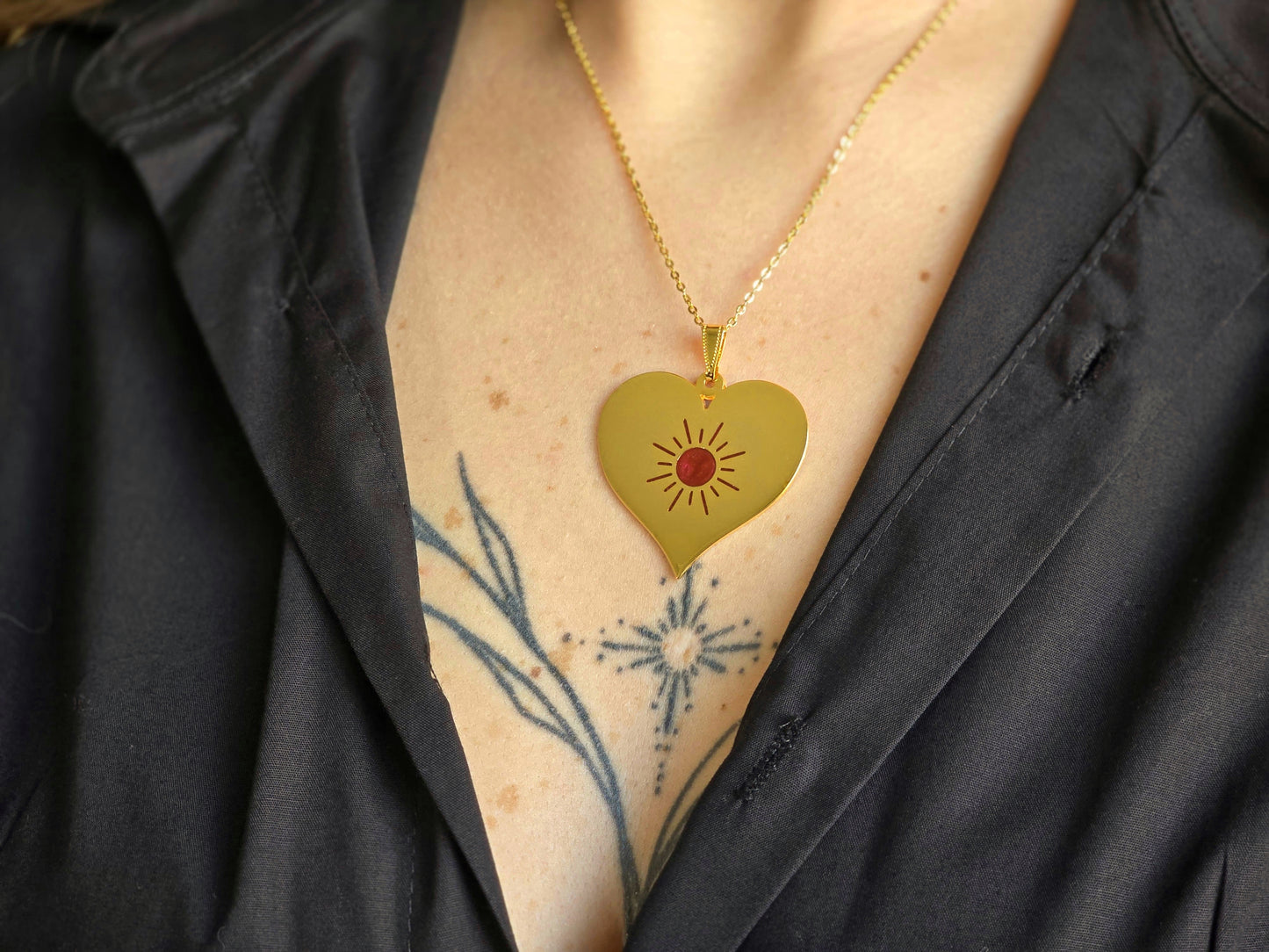The Solar Heart - Gold plated necklace