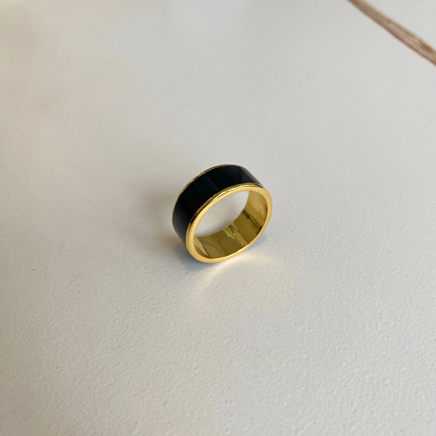 The Midnight Band - Enamel gold plated ring