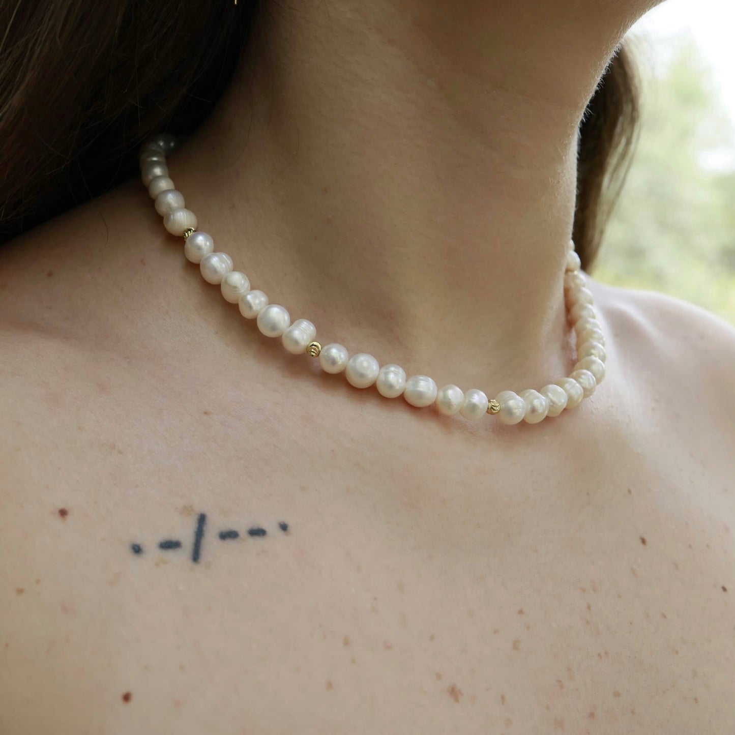 The Pearl Path - Gold plated pearls necklace