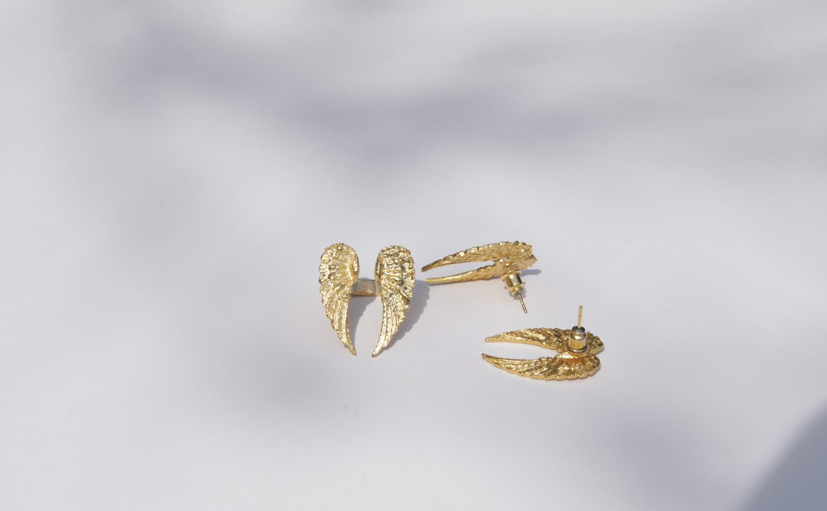 The Heavenly Wings - Gold plated earrings