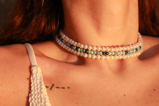 The Triad Elegance - Gold plated & pearls choker