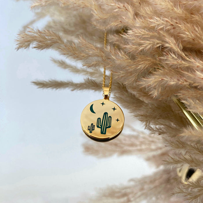 Bea’s Desert Bloom - Enamel gold plated necklace