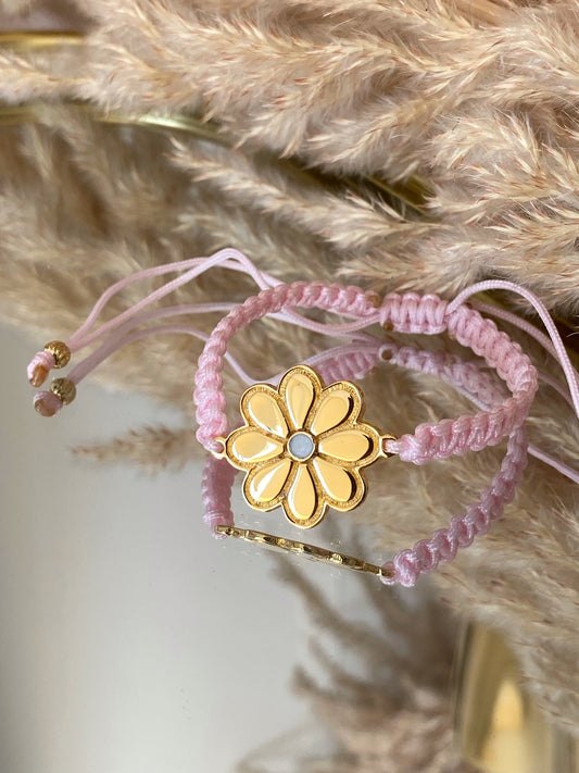 The Petal Promise - Gold plated enamel bracelet