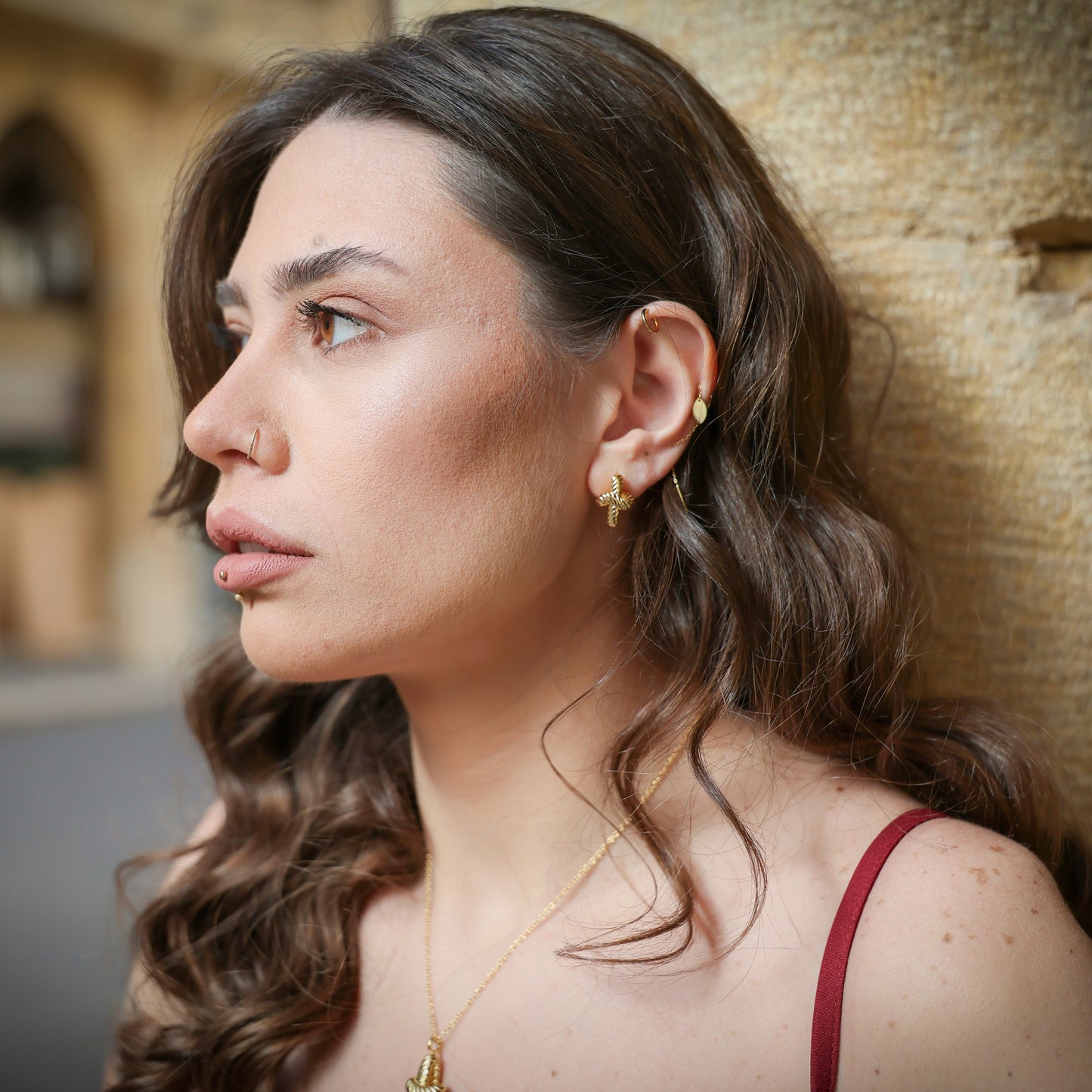 The Two Voices - Gold-plated earrings