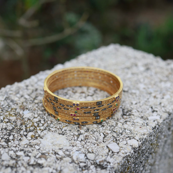 The Vintage Etch - Gold plated bangle