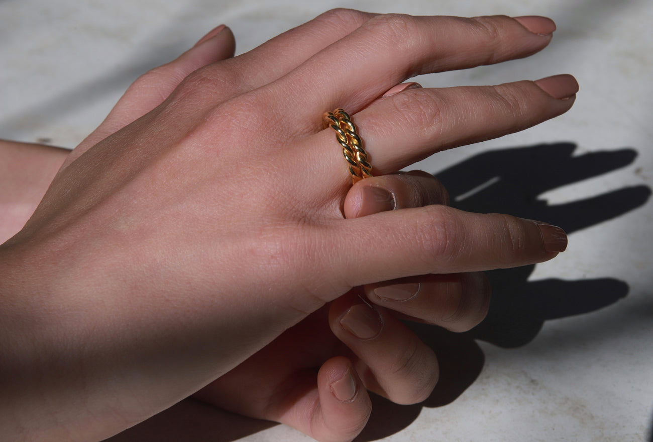 The Double Twisted Ring - Gold plated ring