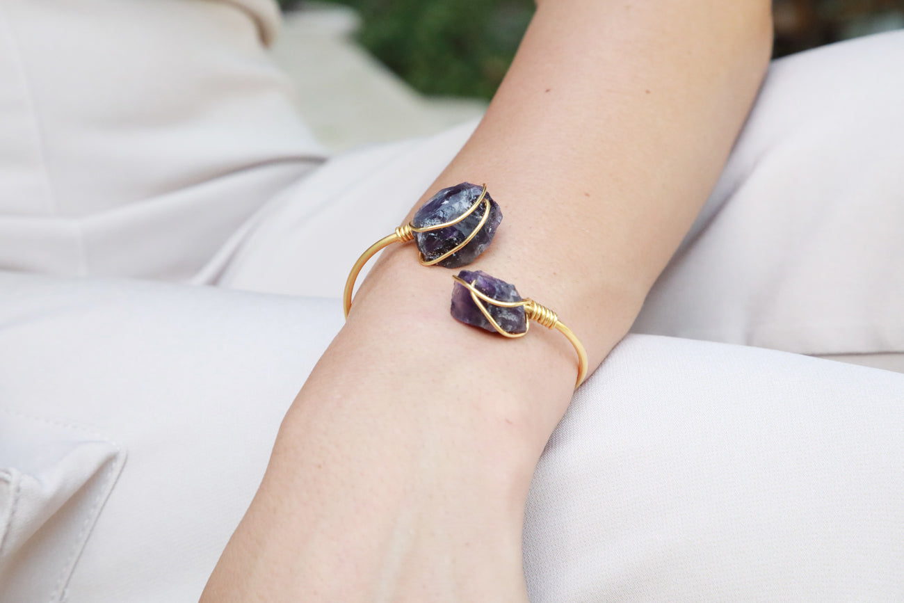 The Enchanting Amethyst - Gold plated bracelet