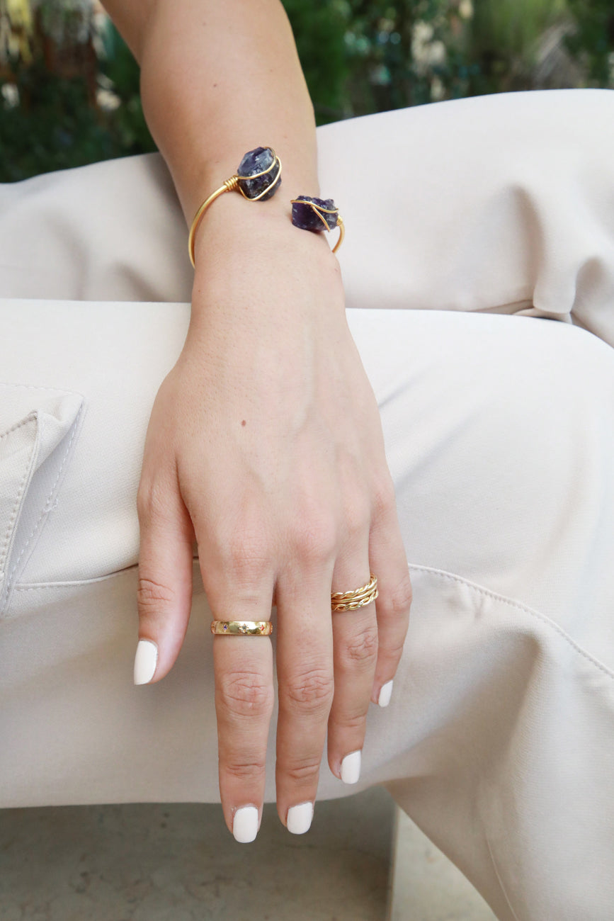 The Enchanting Amethyst - Gold plated bracelet