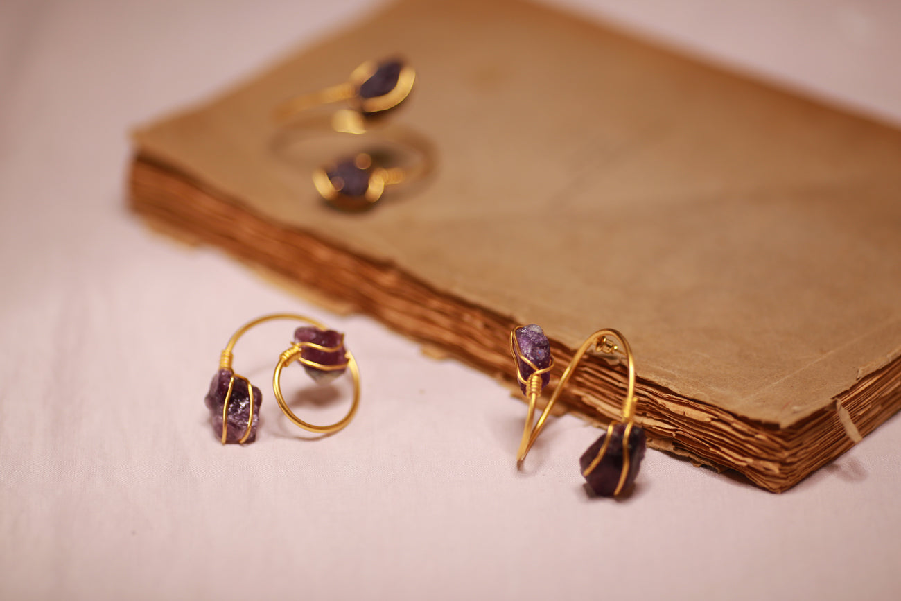 The Enchanting Amethyst - Gold plated bracelet