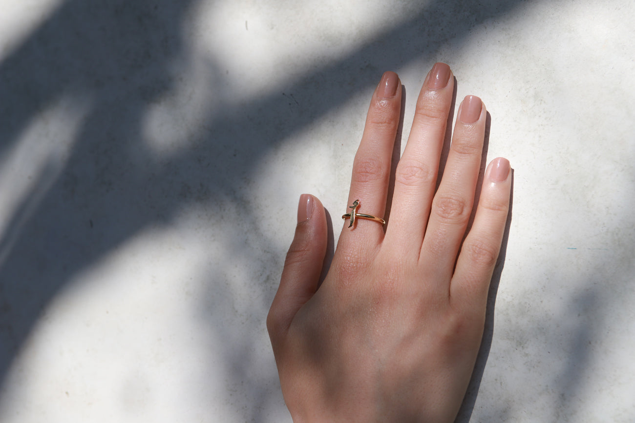 The Initial Sign Ring - Gold plated ring