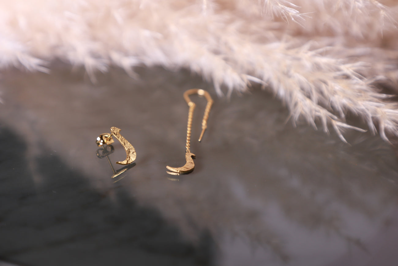 The Initial Sign - Gold plated earrings