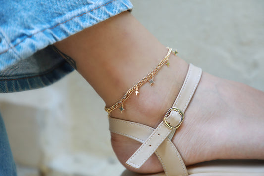 The Luminous Charms - Double gold plated anklet