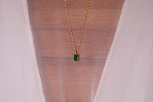 The Mystic Green-fire - Gold plated necklace