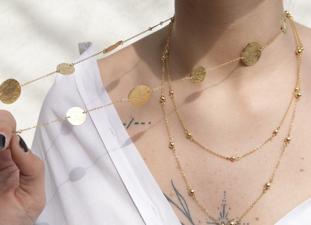 The Retro Charms - Triple gold plated necklace