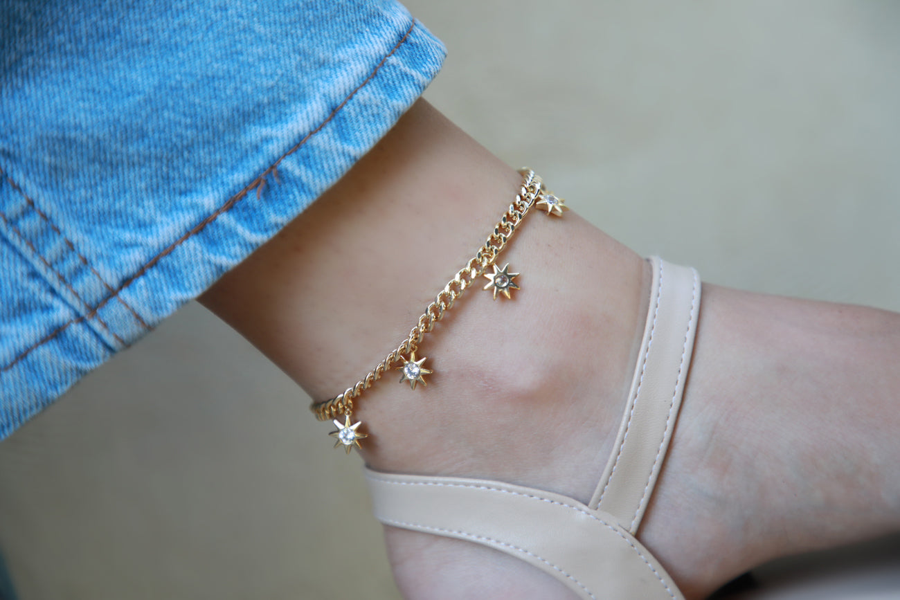 The Starry Nights - Gold plated anklet