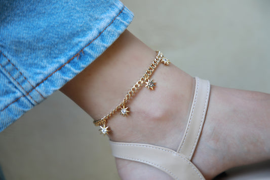 The Starry Nights - Gold plated anklet