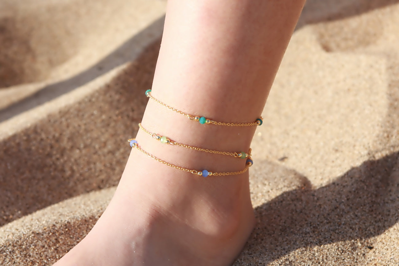 The Wavy Pearls - Gold plated anklets