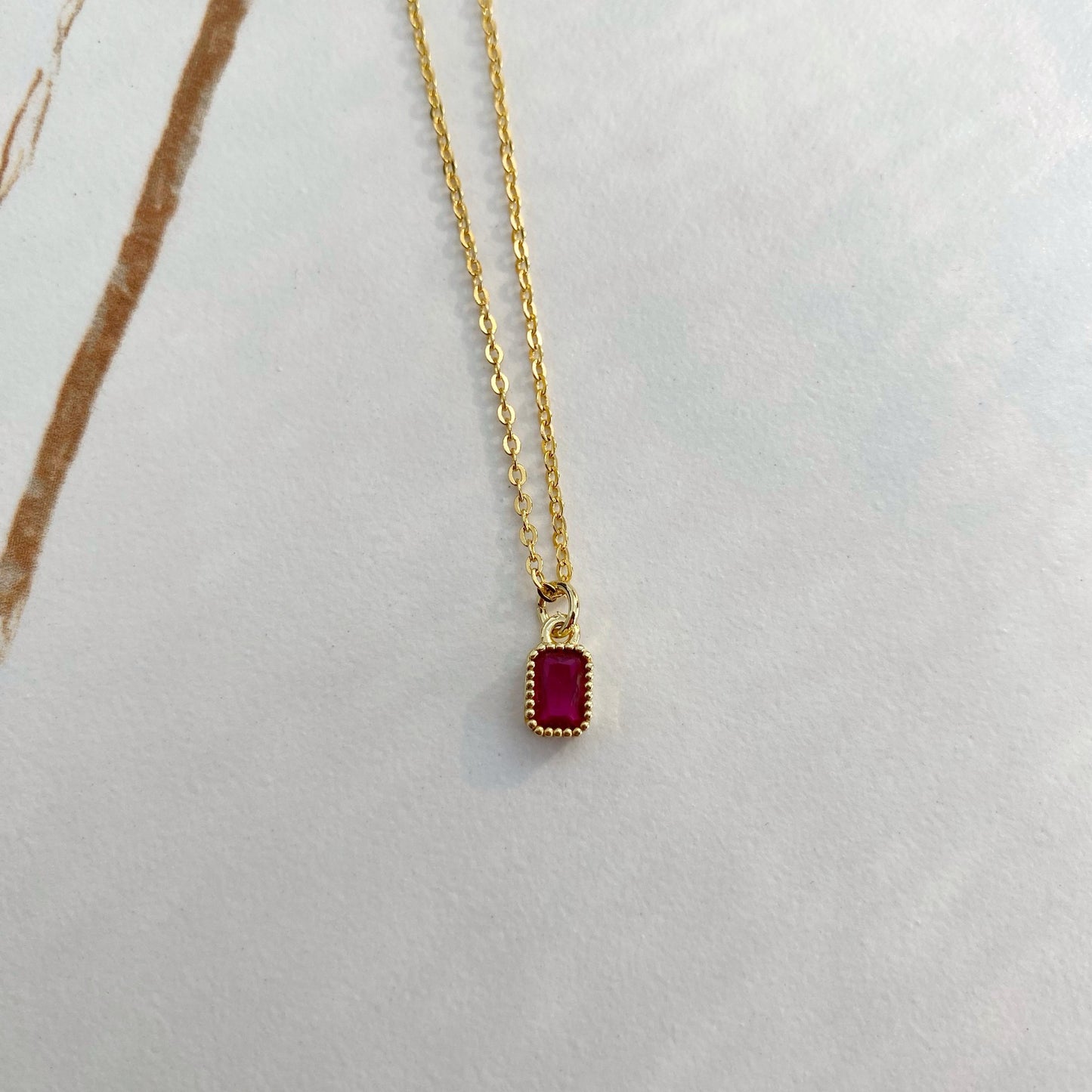 The Ruby Charm - Gold plated necklace