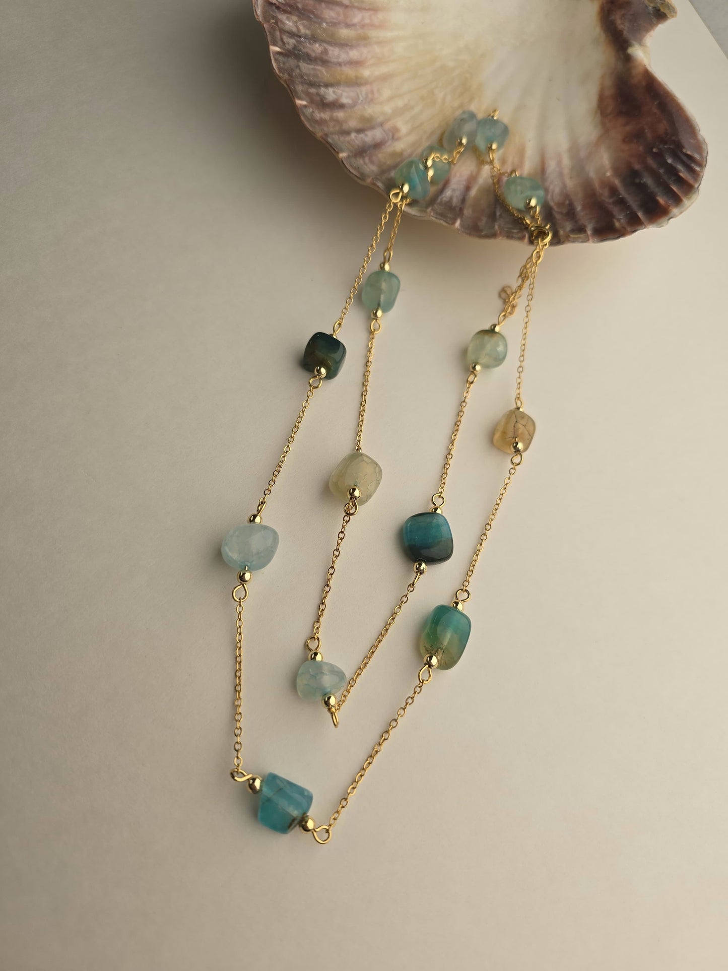 The Azure Meadow - Gold plated necklace