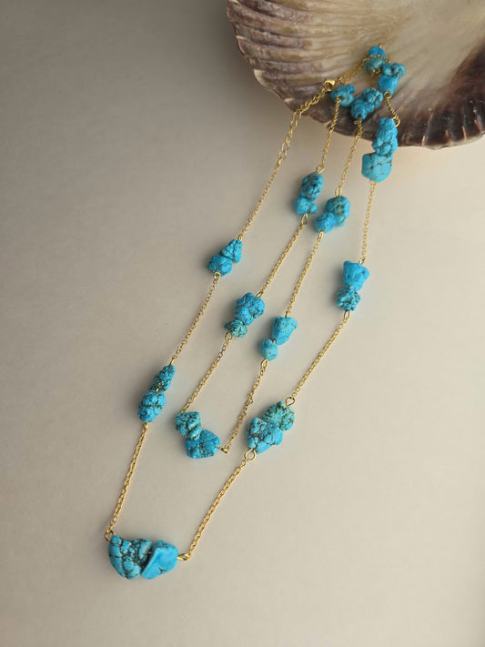 The Turquoise Haven - Gold plated necklace